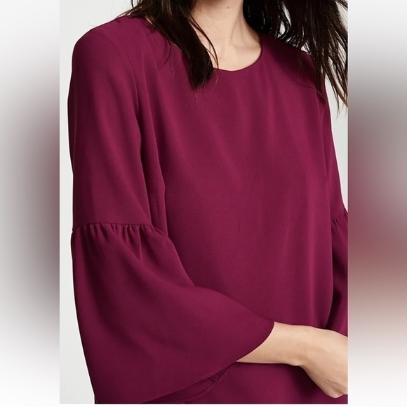 AMANDA Uprichard Angela Flutter sleeve Shift Dress New Small black Cherry red - Picture 4 of 10